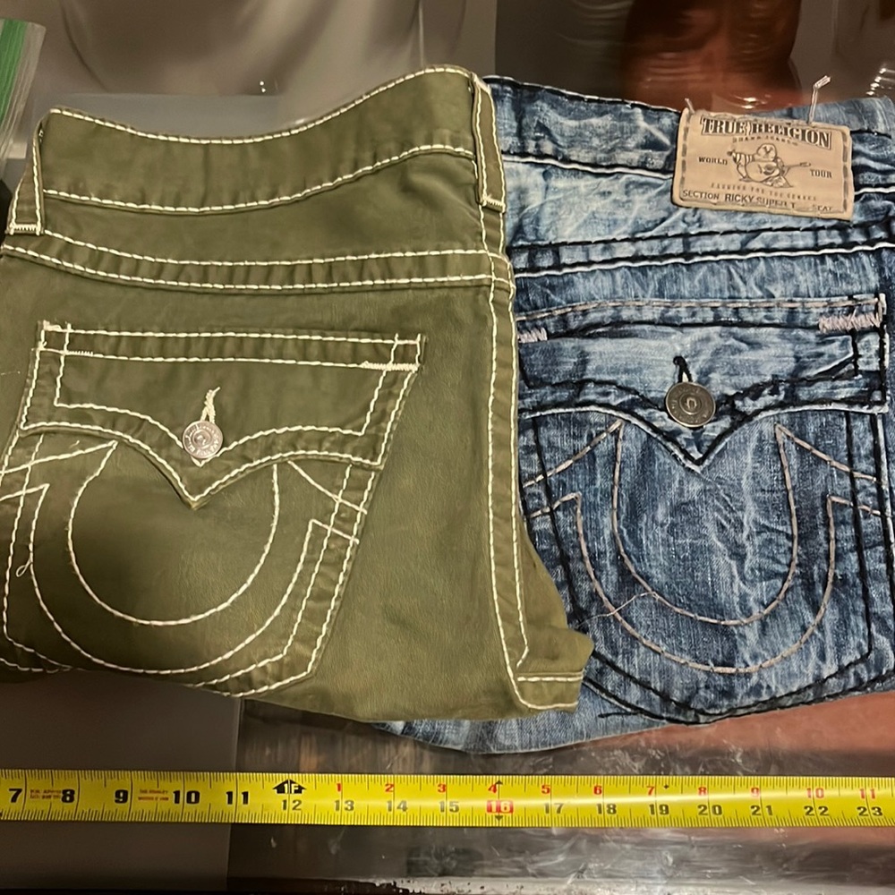 True religion jeans from set of 6 green and Blue
